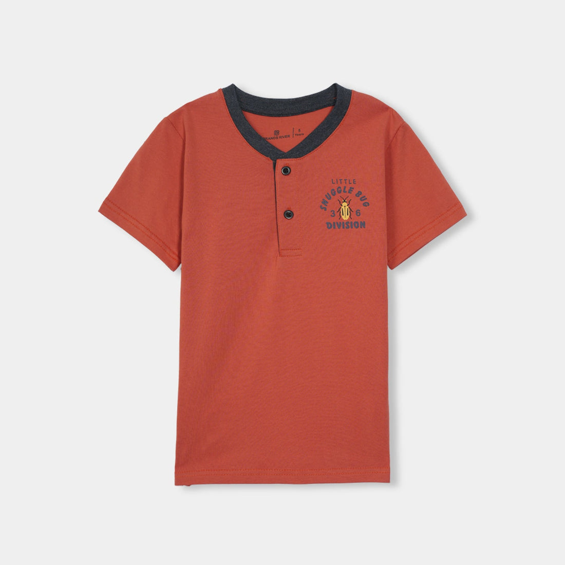 Boys Pemium Quality Round neck Polo style Vermilion Summersuit
