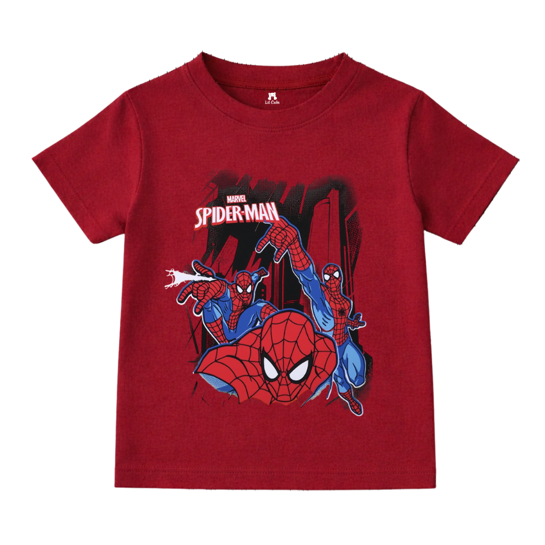 Spider Man Dark Red Summer Coord Set (2-Piece)