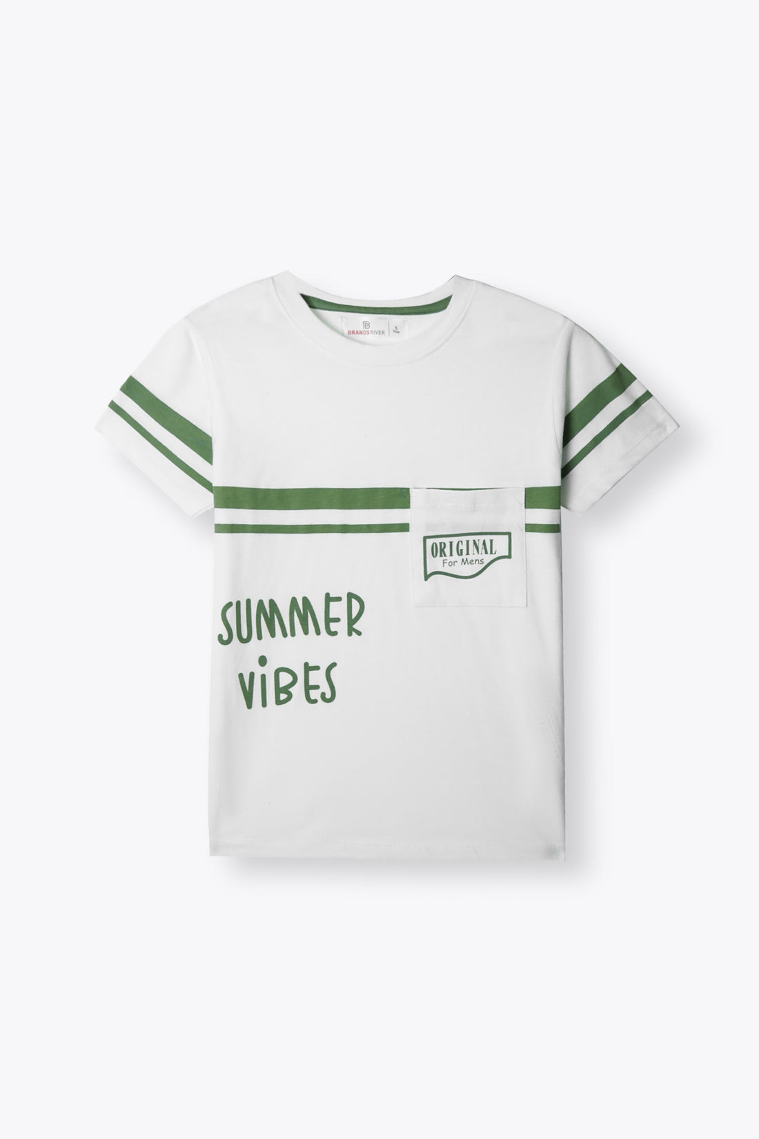 "Summer Vibes" Printed Boys Summer Suit with Green Shorts