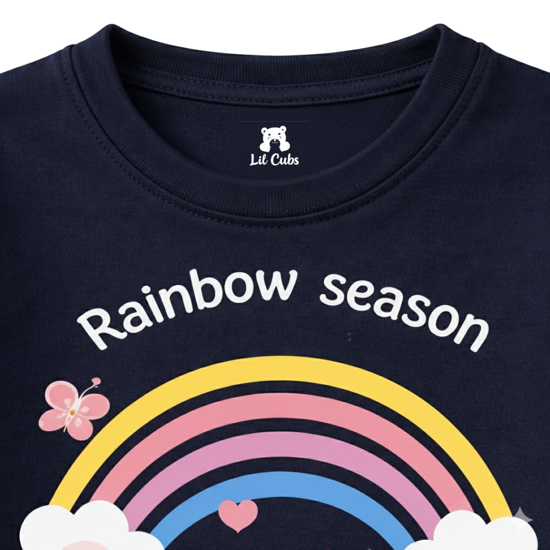 Rainbow Navy Blue Summer Coord Set (2-Piece)