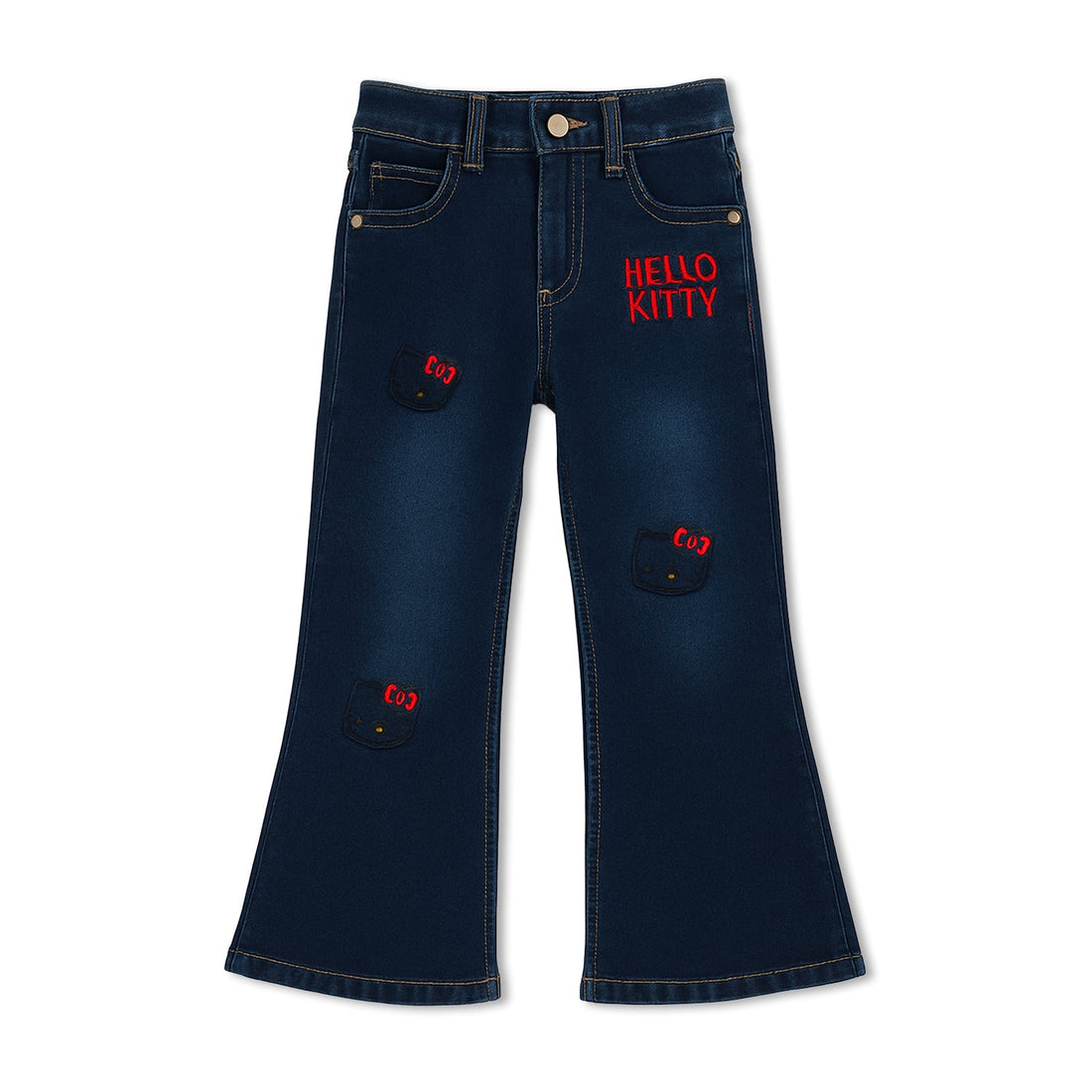 Denim Dreams – Girls’ Embroidered Hello Kitty Jeans Collection (1–12 Years)