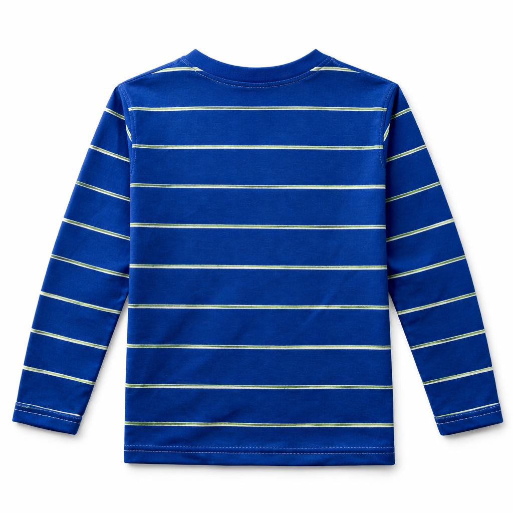 Green Lining Full Sleeves Blue T‑Shirt