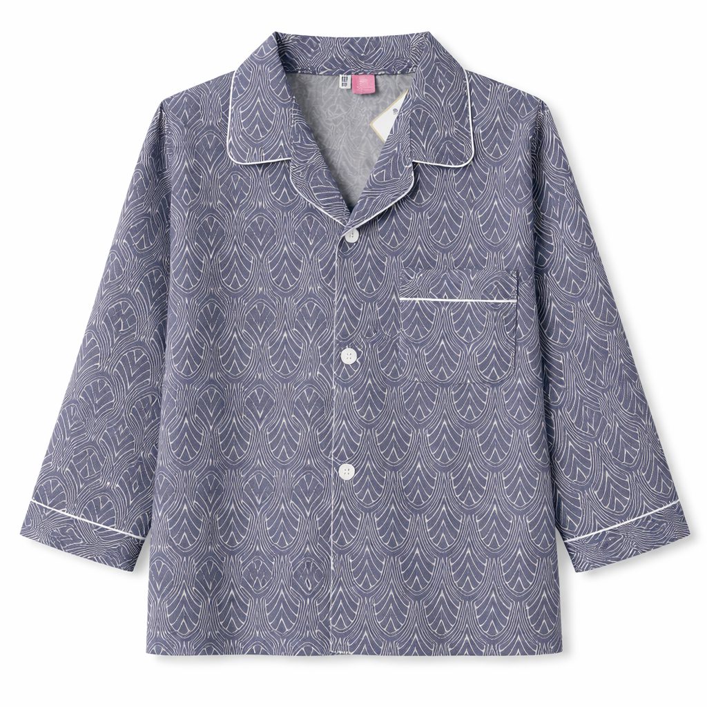 Voilet Blue Pattern 2 Piece Mid Season Boys Night Suit for 5 - 12 Years