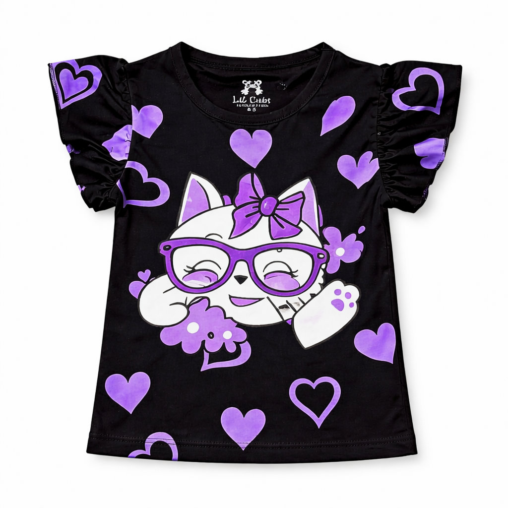 Black Heart & Cat  Summer Coord Set (2-Piece)