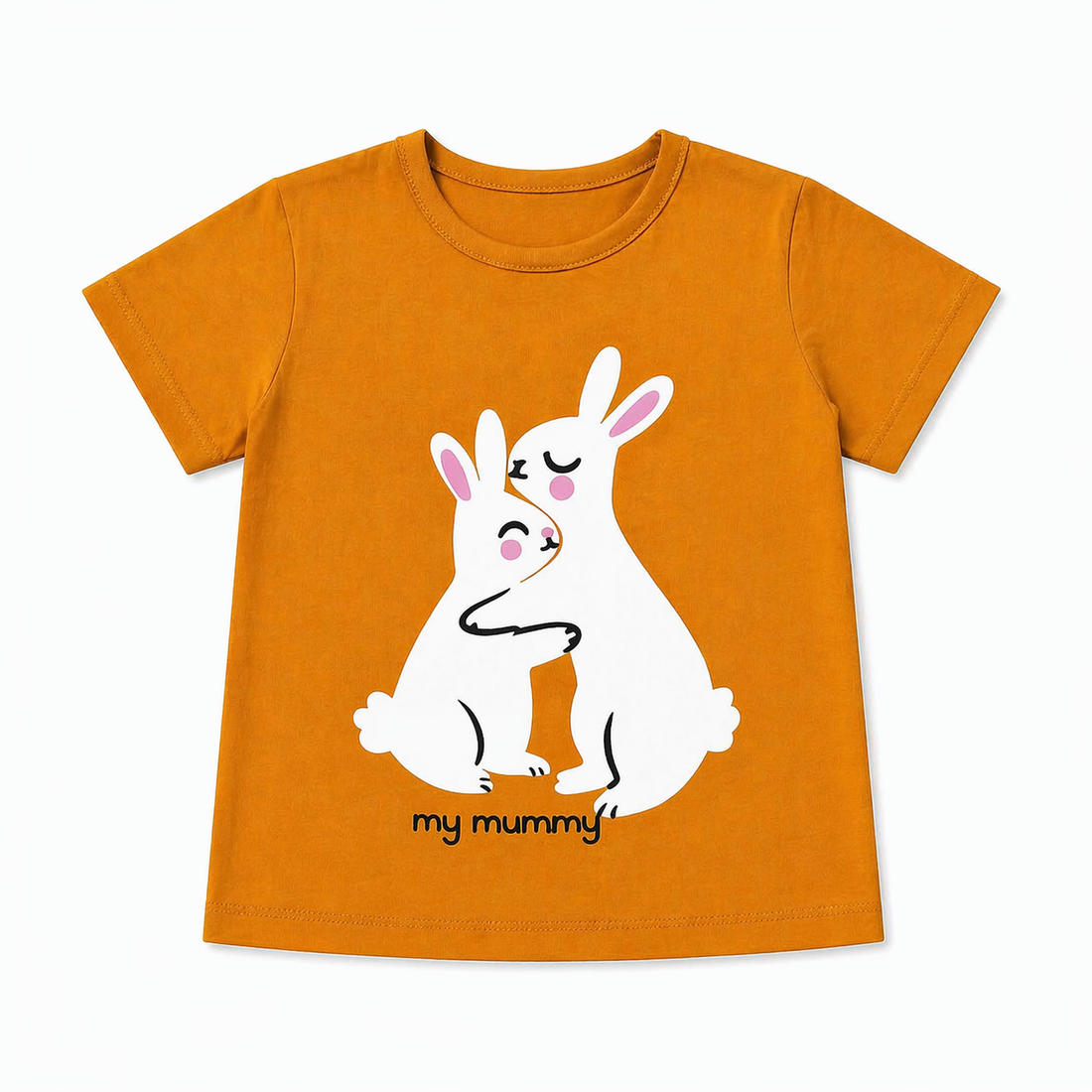 Summer Coord Set for Girls – Rabbit Print 2-Piece Set in Mustard (Ages 1-12)