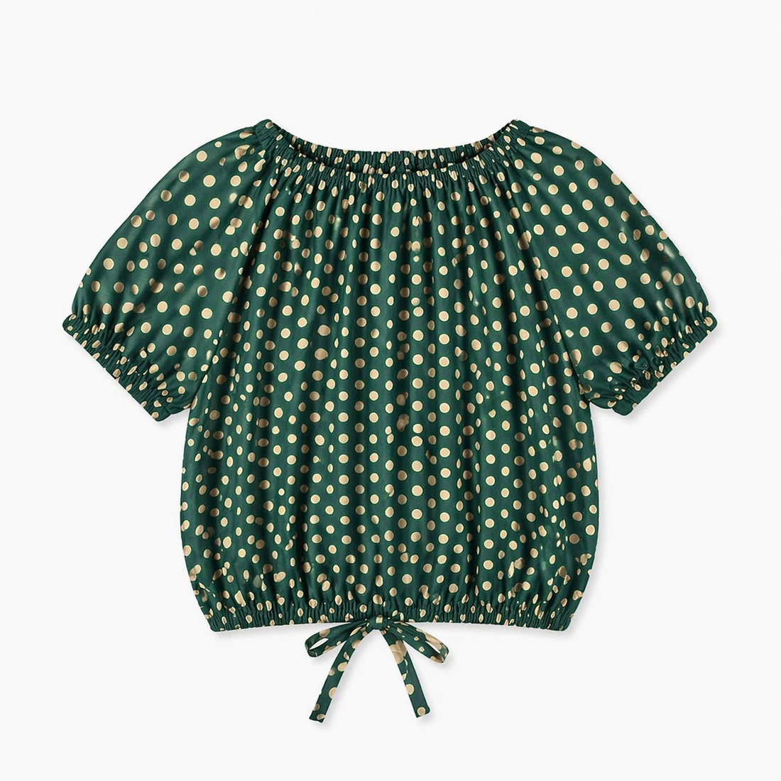 Girls Summer Coord Set 2 Piece – Green & White Dot Print (6 Months - 5 Years)