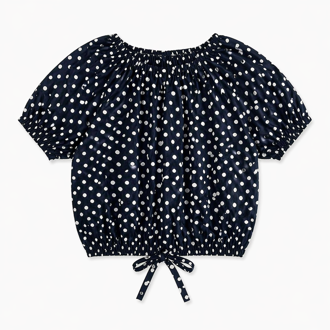 Girls Summer Coord Set 2 Piece – Navy Blue & White Dot Print (6 Months - 5 Years)