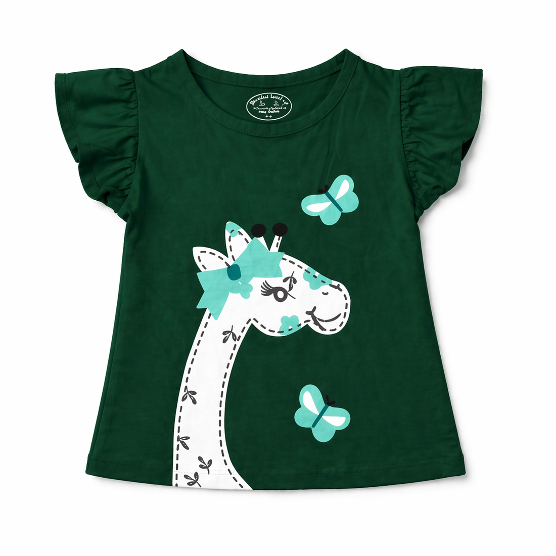Girls Green Summer Coord Set with Giraffe Print for Ages 1-10