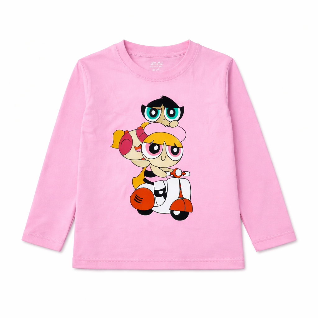 Pink Powerpuff Print Summer Coord Set 2-Piece | Jersey Cotton Fabric | Lil' Cubs