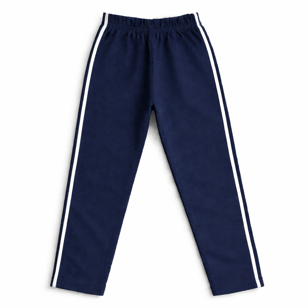 Boys Cotton Trousers with White Stripes (Pack of 5)