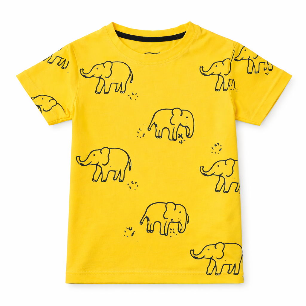 Yellow Elephant Summer Coord Set (2-Piece)