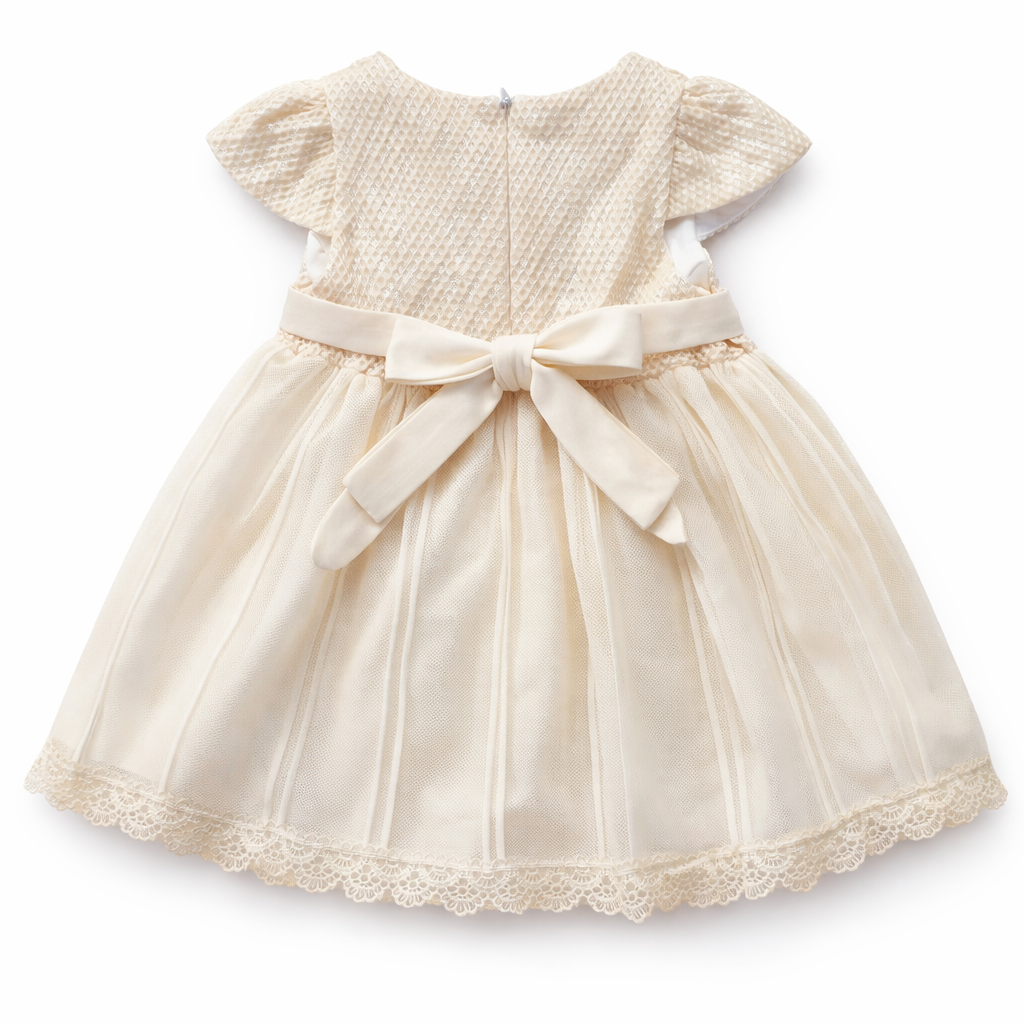 Off White Frock with Lace Work (2-Piece)