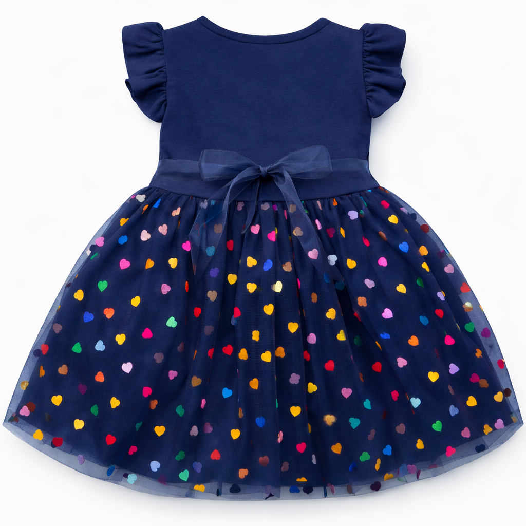 Navy Blue Frock with Unicorn Print
