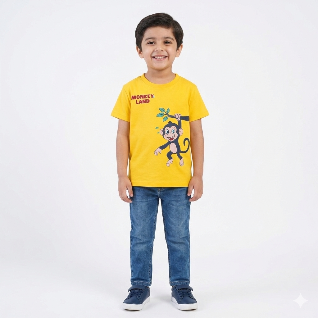 Monkey Yellow Summer T-Shirt