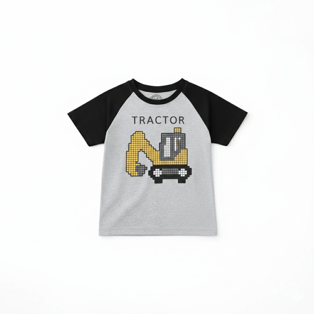Tractor Black & Grey Summer Coord Set (2-Piece)