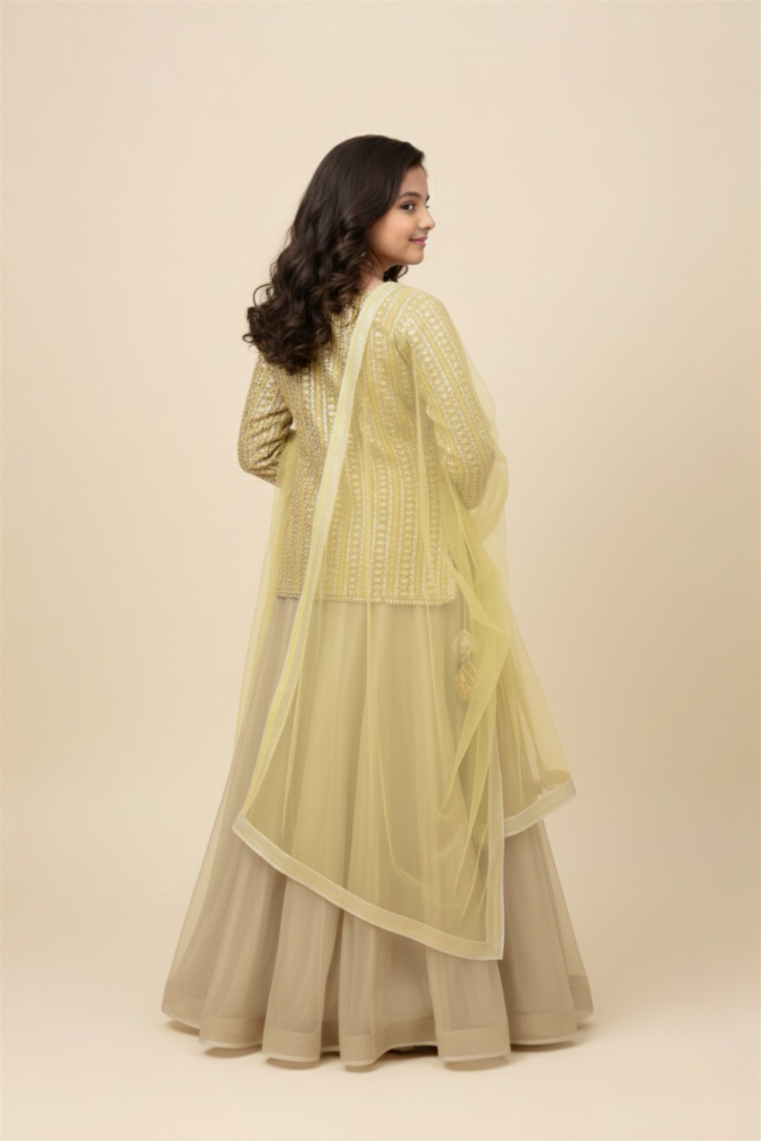 Fancy Choli With Organza Lehanga And Net Dupatta