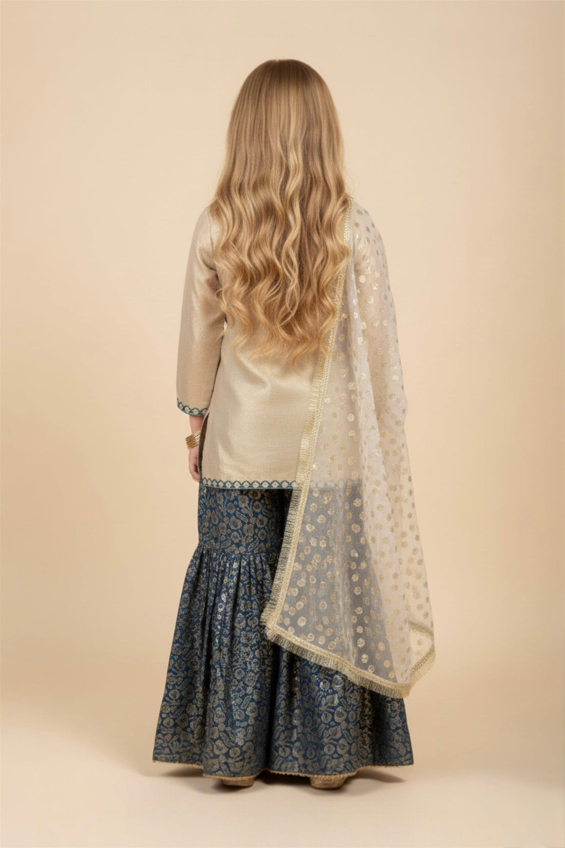 Fancy Kameez , Gharara & Dupatta (3 piece)