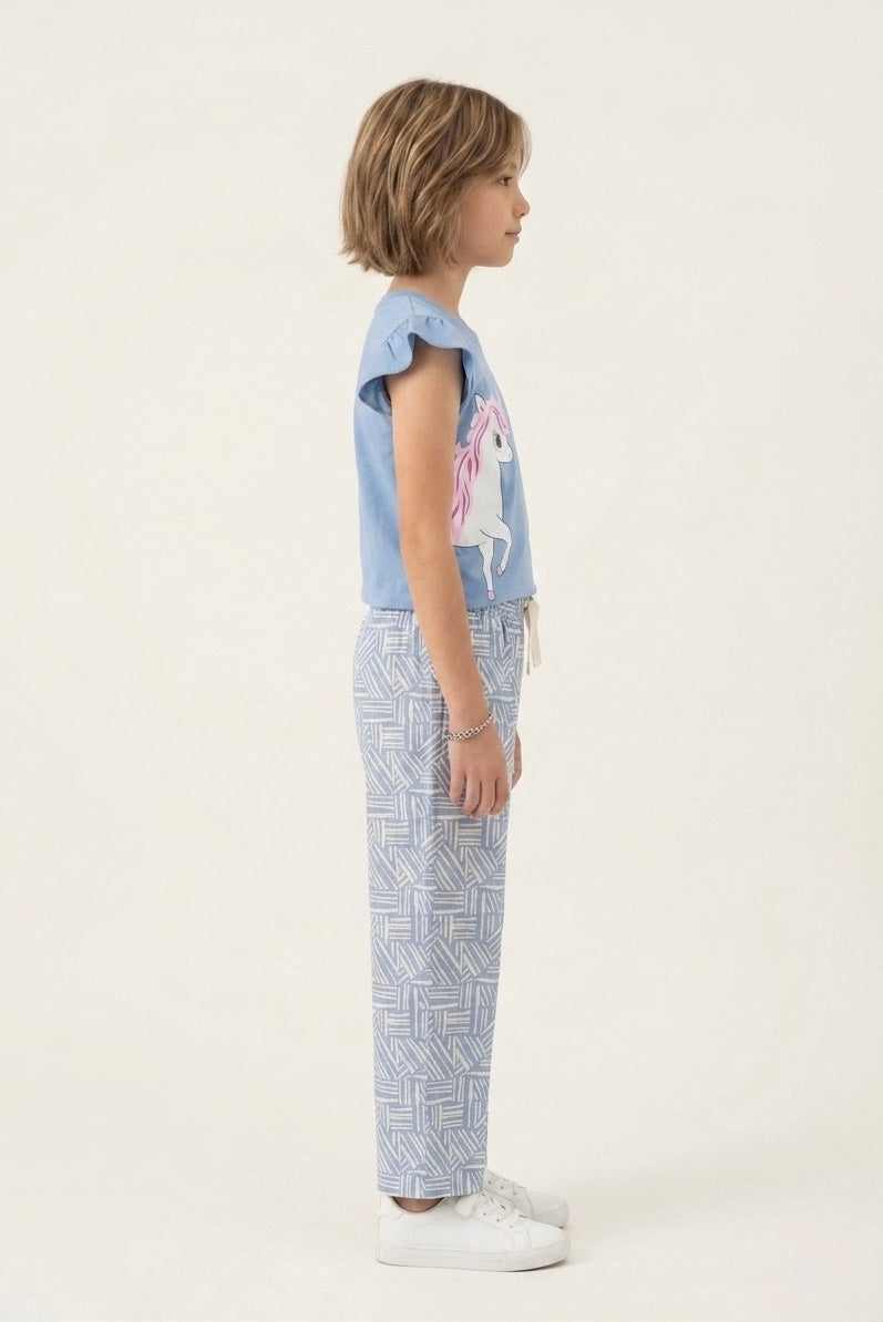 Girls Premium Quality "Unicorn" Printed Summer Suit