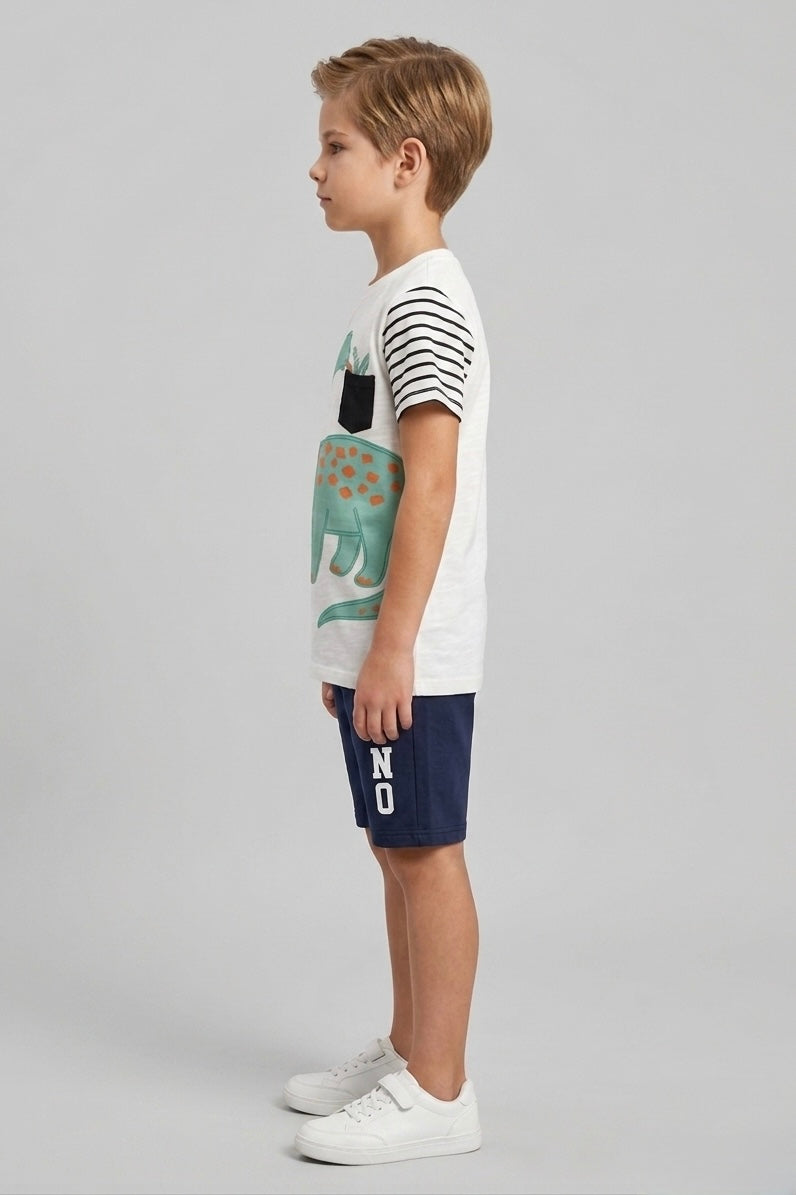 Premium Quality "Dino' Printed Summer Suit For Boys
