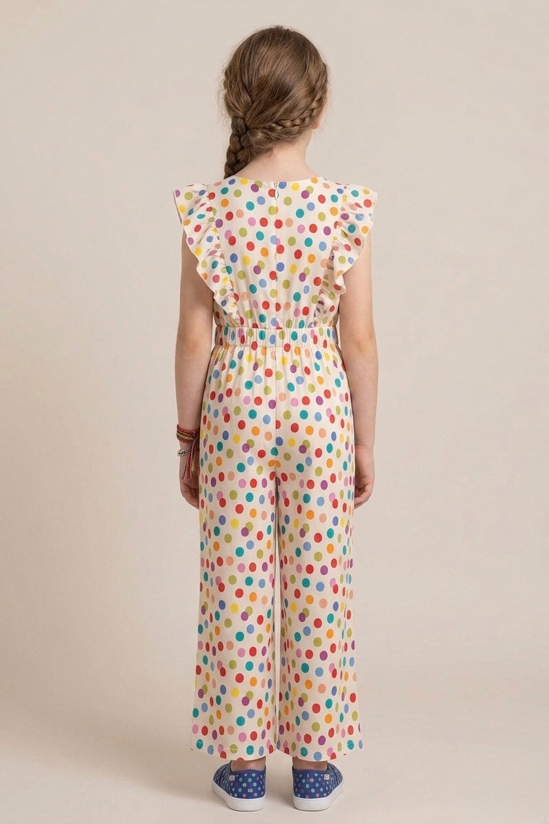 Premium Quality All-Over printed Soft Cotton Frill Jumpsuit