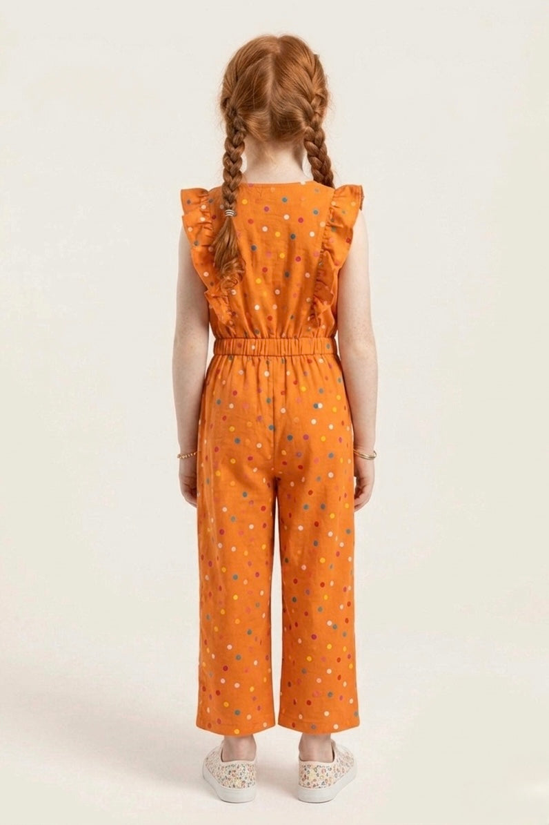 Premium Quality All-Over printed Soft Cotton Frill Jumpsuit