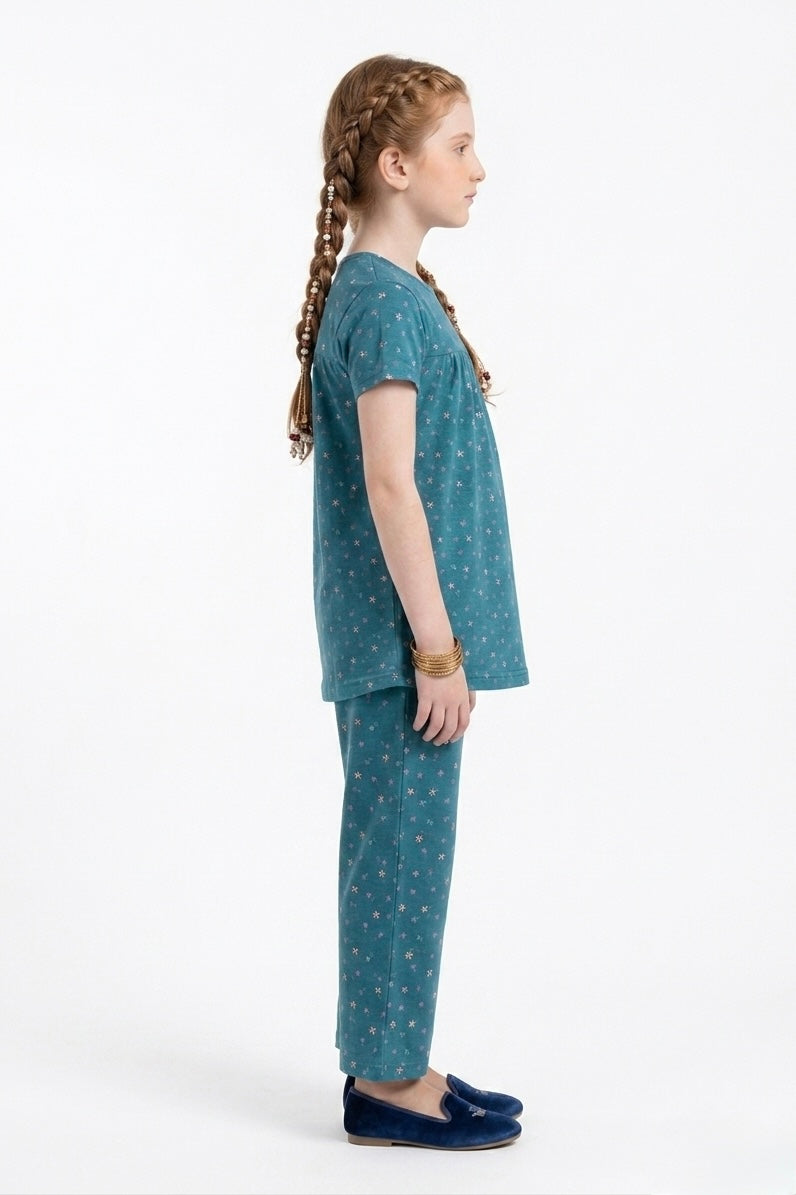 Girls Premium All-Over Printed Summer Suit