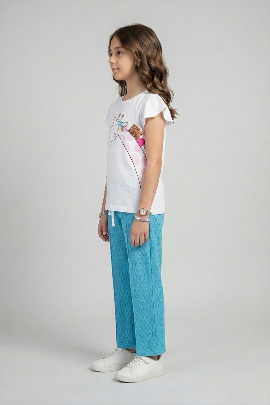 Premium Quality "Giraffa"Printed Summer Suit For Girls