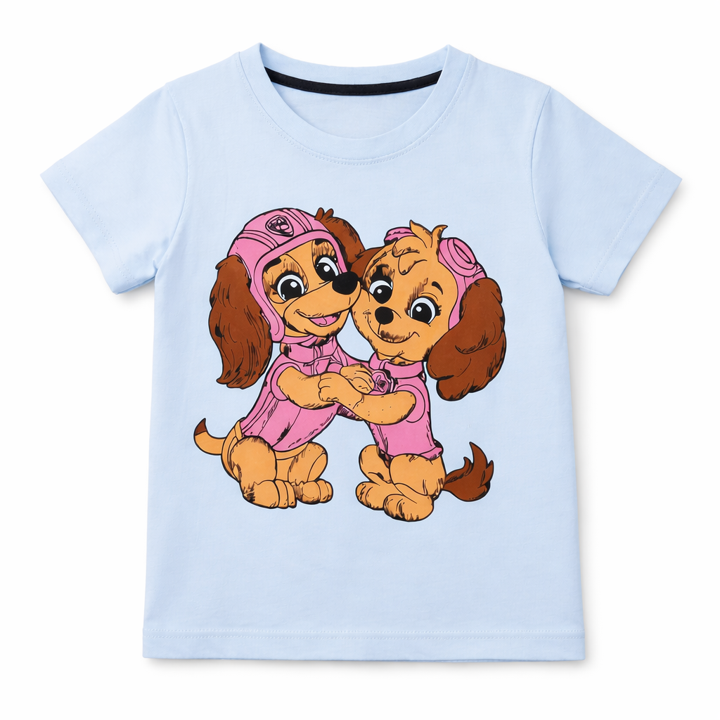Sky Blue Puppy Summer Coord Set (2-Piece)