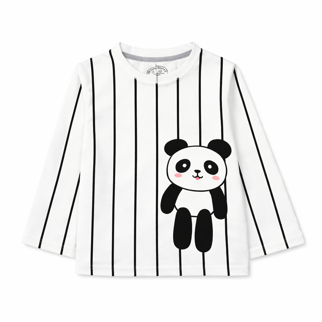 White Black Panda Summer Coord Set (2-Piece)